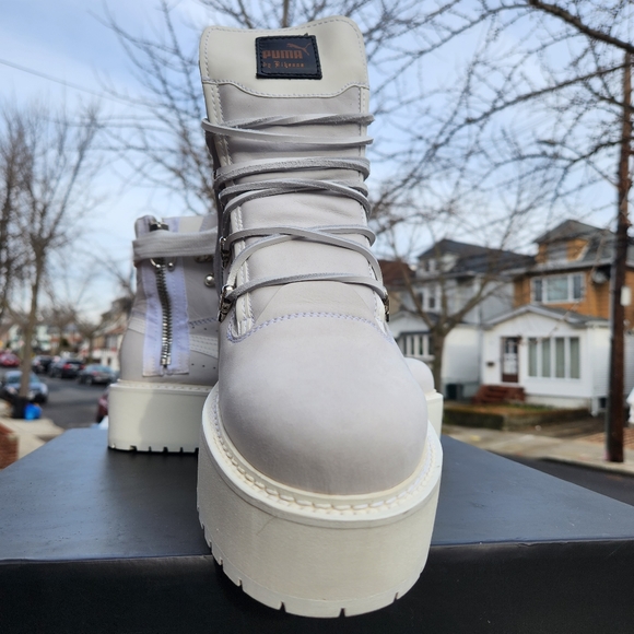 PUMA x FENty Rihanna LaceUp Combat Boots - White - Picture 6 of 12